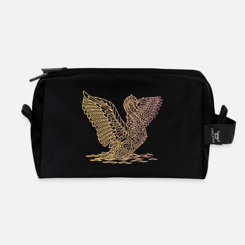 landender Schwan - Recycelte Kulturtasche - Schwarz