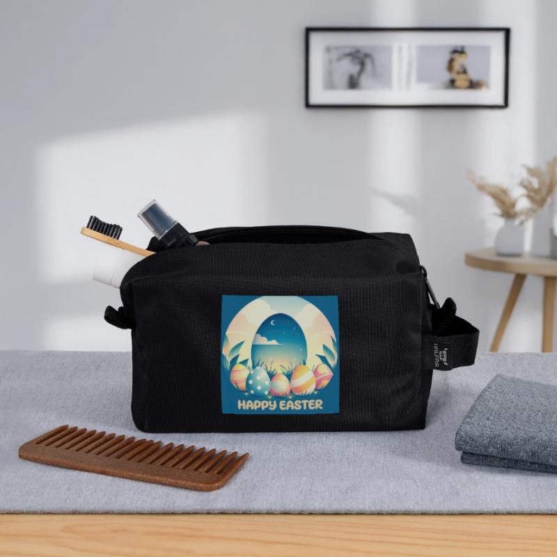 Happy Easter, Easter Egg Recycled Toiletry Zip Bag