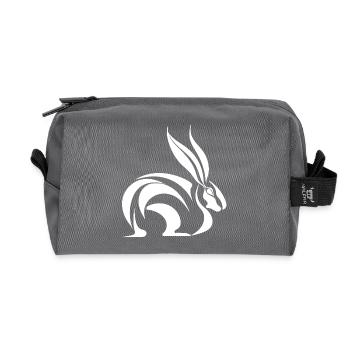 Small tattoo bunny cuddly lines rabbit - Recycled Toiletry Zip Bag - anthracite - Front