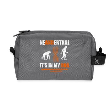 Neanderthal It's in my DNA anthropologist - Recycled Toiletry Zip Bag - anthracite - Front