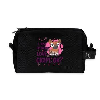 I love okapi - Recycled Toiletry Zip Bag - black - Front