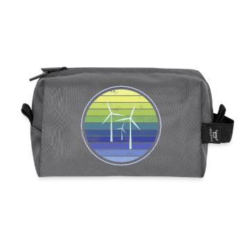 Wind Energy Sustainability - Recycled Toiletry Zip Bag - anthracite - Front