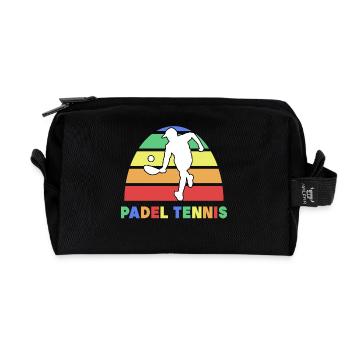 Padel-Tennis Turnier Spruch Spieler Padelspiel - Recycelte Kulturtasche - Schwarz - Vorne