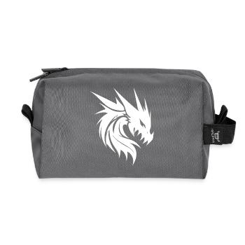 Böser Vintager Drache im Tattoo Schuppenkleid - Recycelte Kulturtasche - Anthrazit - Vorne