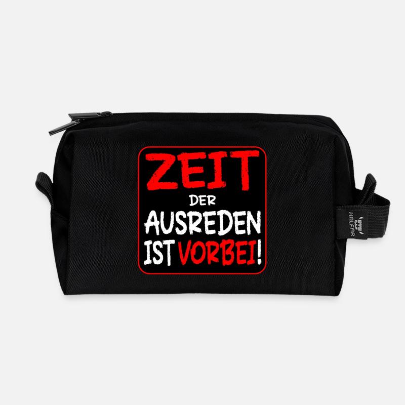 WANDEL SPRÜCHE - EIGENVERANTWORTUNG - AUSREDEN - Recycelte Kulturtasche - Schwarz