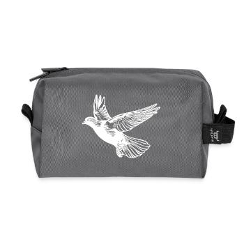 Flying carrier pigeon with large wings - Recycled Toiletry Zip Bag - anthracite - Front