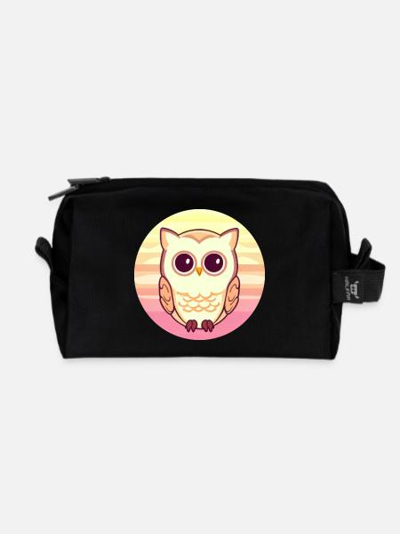 Owl Sunset Design - Trousse de toilette en tissu recyclé - noir