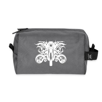 Tattoo Wild Flames Style Motor Racing - Recycled Toiletry Zip Bag - anthracite - Front