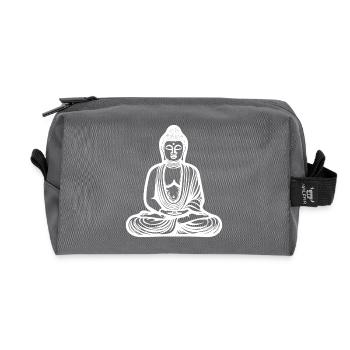 Deep meditation Buddha portrait spiritual nature - Recycled Toiletry Zip Bag - anthracite - Front