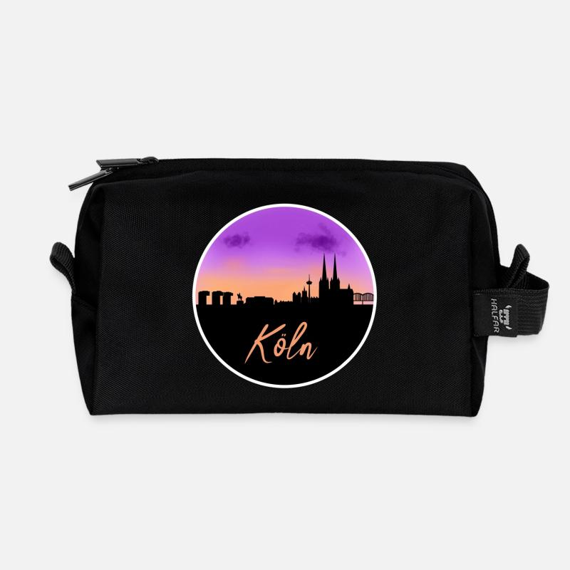 Köln Fine Skyline - Recycelte Kulturtasche - Schwarz