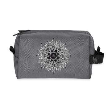 Ornement de vitrail rosace gothique - Trousse de toilette en tissu recyclé - anthracite - Devant