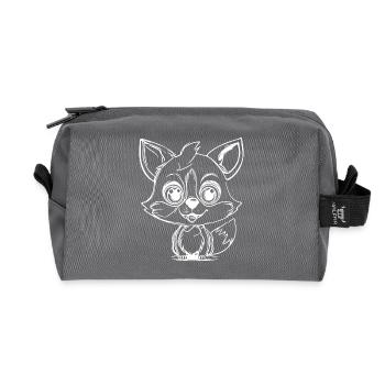 Süsser Kinder Fuchs großen Augen Ohren Portrait - Recycelte Kulturtasche - Anthrazit - Vorne