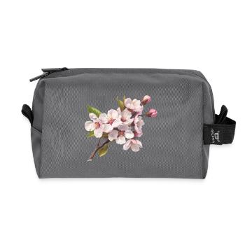 Pastel cherry blossoms - Recycled Toiletry Zip Bag - anthracite - Front