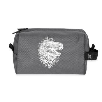 Dinosaure en tatouage de fleur Roses style Dino - Trousse de toilette en tissu recyclé - anthracite - Devant