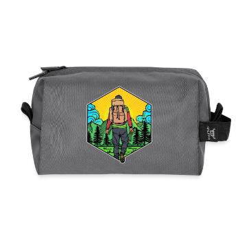 Wanderung Wandern Bergwanderung Wanderwege Touren - Recycelte Kulturtasche - Anthrazit - Vorne