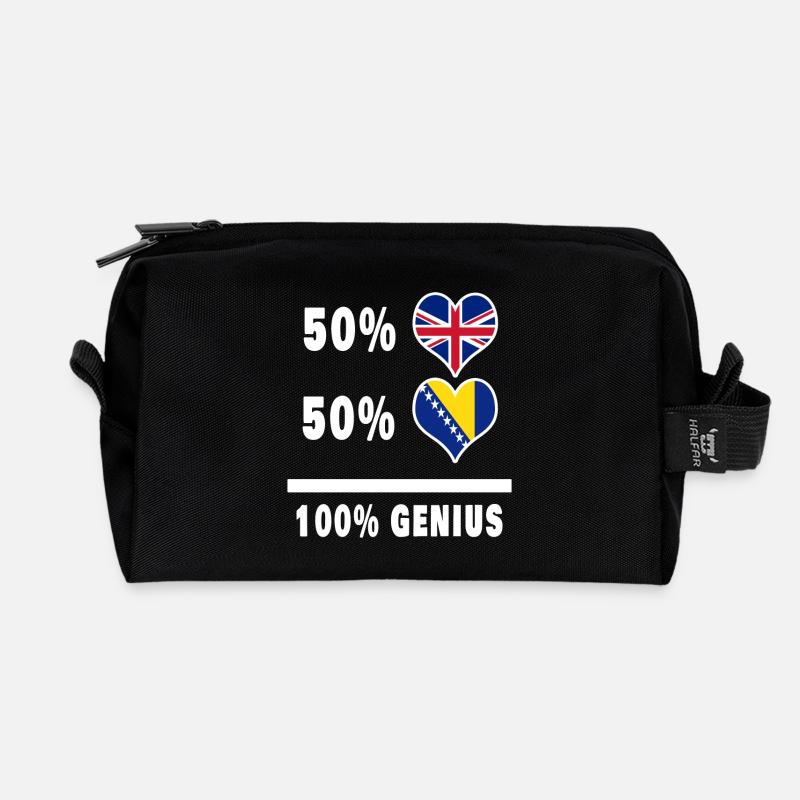 Bosnien und Großbritannien 100% Genius Flagge - Recycelte Kulturtasche - Schwarz