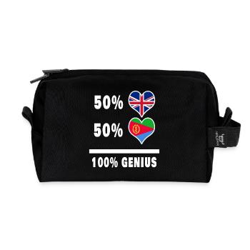Eritrea und Großbritannien 100% Genius Flagge - Recycelte Kulturtasche - Schwarz - Vorne