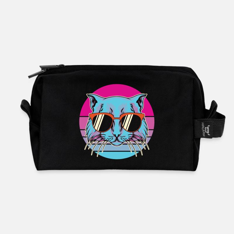 Katze, Katze also, ich liebe Katzen - Recycelte Kulturtasche - Schwarz