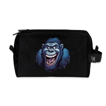 Lustiger Gorilla Grinst - Recycelte Kulturtasche - Schwarz - Vorne