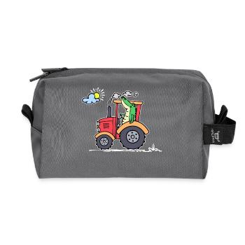 Feld Bauer Traktor Landmaschinen Nutzfahrzeug - Recycelte Kulturtasche - Anthrazit - Vorne