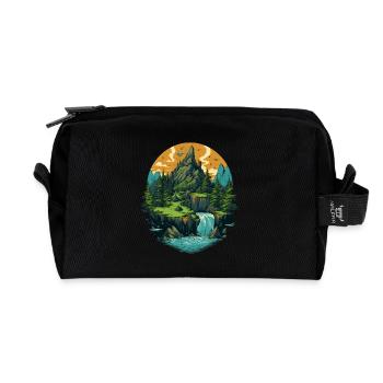 Paysage - Trousse de toilette en tissu recyclé - noir - Devant