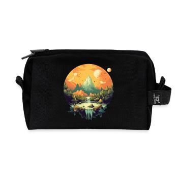 Paysage - Trousse de toilette en tissu recyclé - noir - Devant