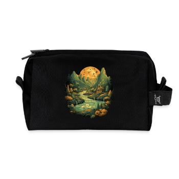 Paysage - Trousse de toilette en tissu recyclé - noir - Devant