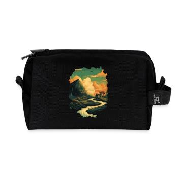 Paysage - Trousse de toilette en tissu recyclé - noir - Devant
