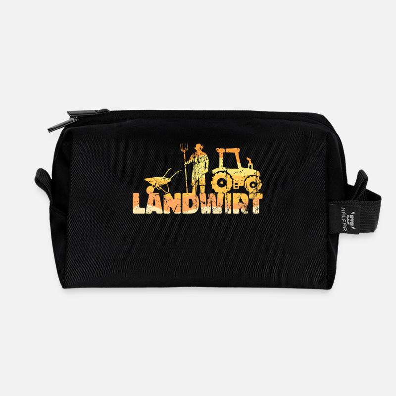 Landmaschinen Landwirt Statement Traktor Bauernhof - Recycelte Kulturtasche - Schwarz