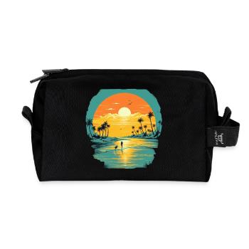 Beach - Recycled Toiletry Zip Bag - black - Front