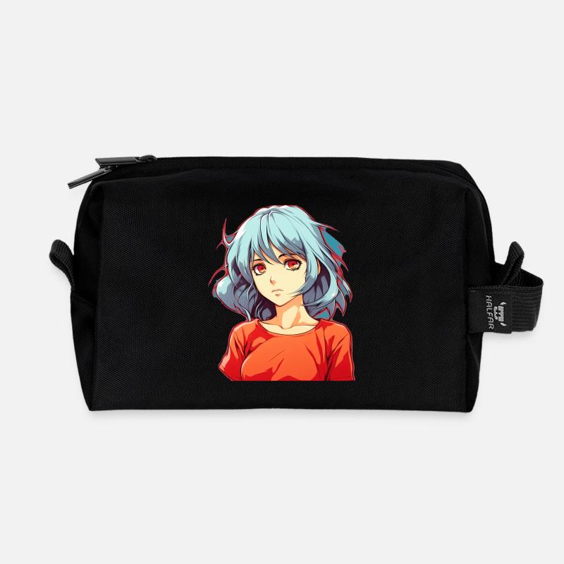 Anime Girl - Recycelte Kulturtasche - Schwarz