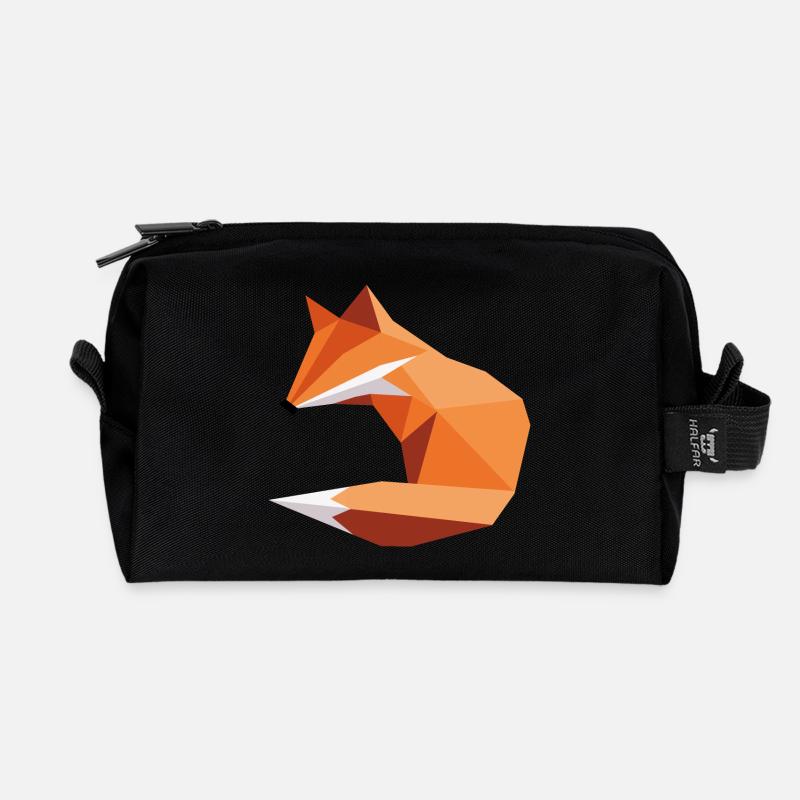 fuchs ORGAMI style - Recycelte Kulturtasche - Schwarz