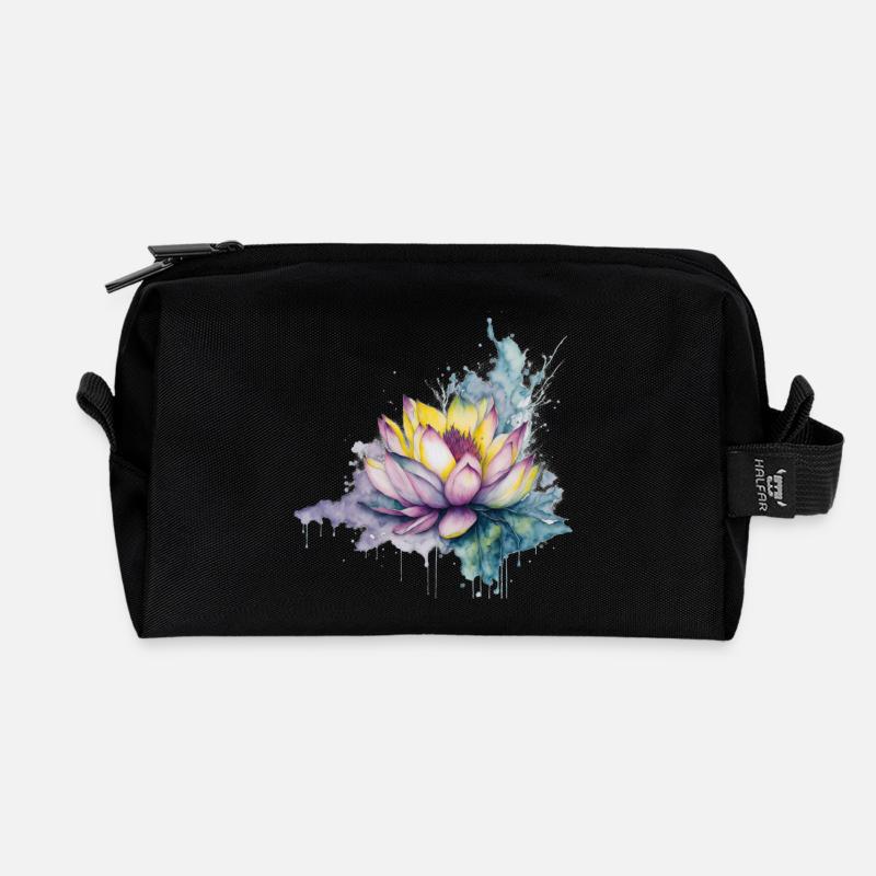 Lotus - Recycelte Kulturtasche - Schwarz