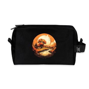 Herbstliche Landschaft - Recycelte Kulturtasche - Schwarz - Vorne
