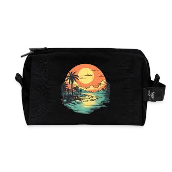 Strand - Recycelte Kulturtasche - Schwarz - Vorne