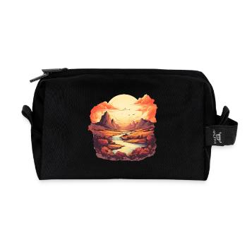 Paysage - Trousse de toilette en tissu recyclé - noir - Devant