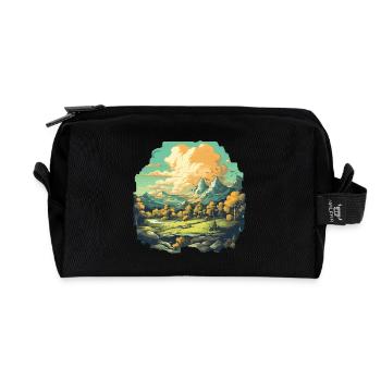 Paysage - Trousse de toilette en tissu recyclé - noir - Devant