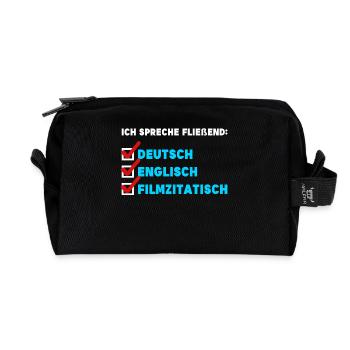 Film Schauen Movies Streaming Theater Statement - Recycelte Kulturtasche - Schwarz - Vorne