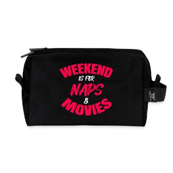 Movies Streaming Theatre Statement Cinema Night - Recycled Toiletry Zip Bag - black - Front