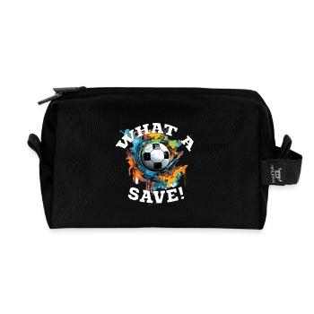 Balle de football - Quelle sauvegarde! - Trousse de toilette en tissu recyclé - noir - Devant
