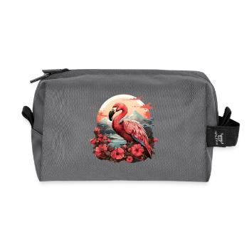 Flamant - Trousse de toilette en tissu recyclé - anthracite - Devant