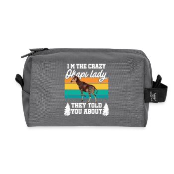 Pure Okapi nature - Recycled Toiletry Zip Bag - anthracite - Front