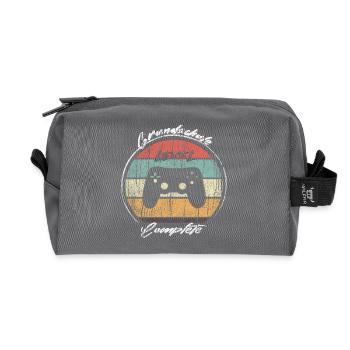 Grundschule Level Complete Gamer - Recycelte Kulturtasche - Anthrazit - Vorne