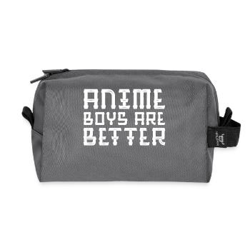 Anime Statement Mangastyle Japanese Comic Manga - Recycled Toiletry Zip Bag - anthracite - Front