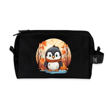 Pinguin Herbstlaub Winter Wintereinbruch - Recycelte Kulturtasche - Schwarz - Vorne