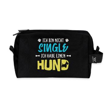 Hund Statement Haustiere Kuscheltier Lieblingstier - Recycelte Kulturtasche - Schwarz - Vorne