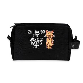 Haustiere Katze Statement Kuscheltier Tiere - Recycelte Kulturtasche - Schwarz - Vorne