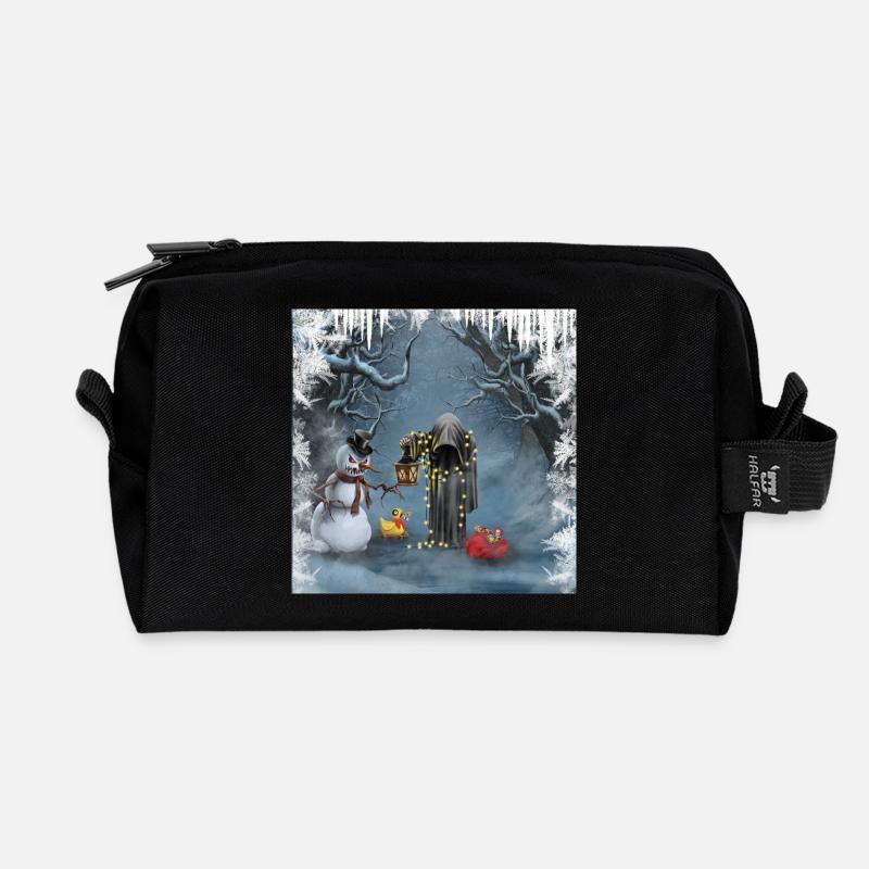 Dunkle Weihnachten - Recycelte Kulturtasche - Schwarz