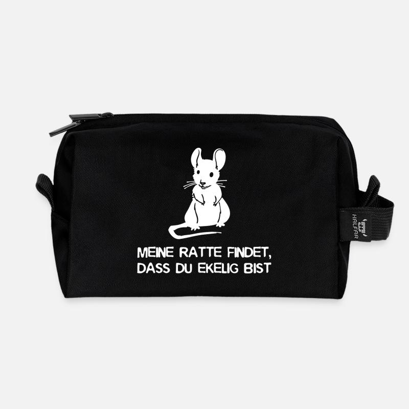 Schoßtier Ratte Statement Haustiere Heimtier - Recycelte Kulturtasche - Schwarz