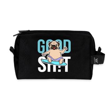 Hund Statement Haustiere Lieblingstier Kuscheltier - Recycelte Kulturtasche - Schwarz - Vorne